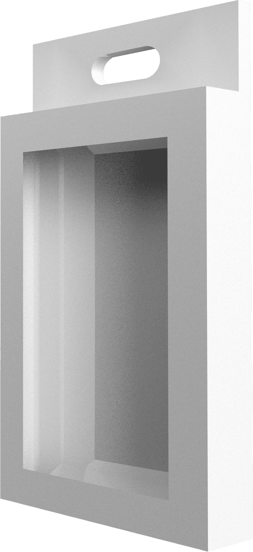 Minimalist White Box with Handle on Transparent Background