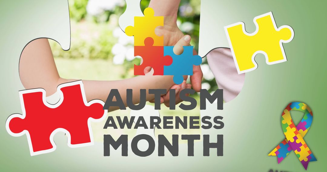 Autism Awareness Month with Puzzle Pieces Theme