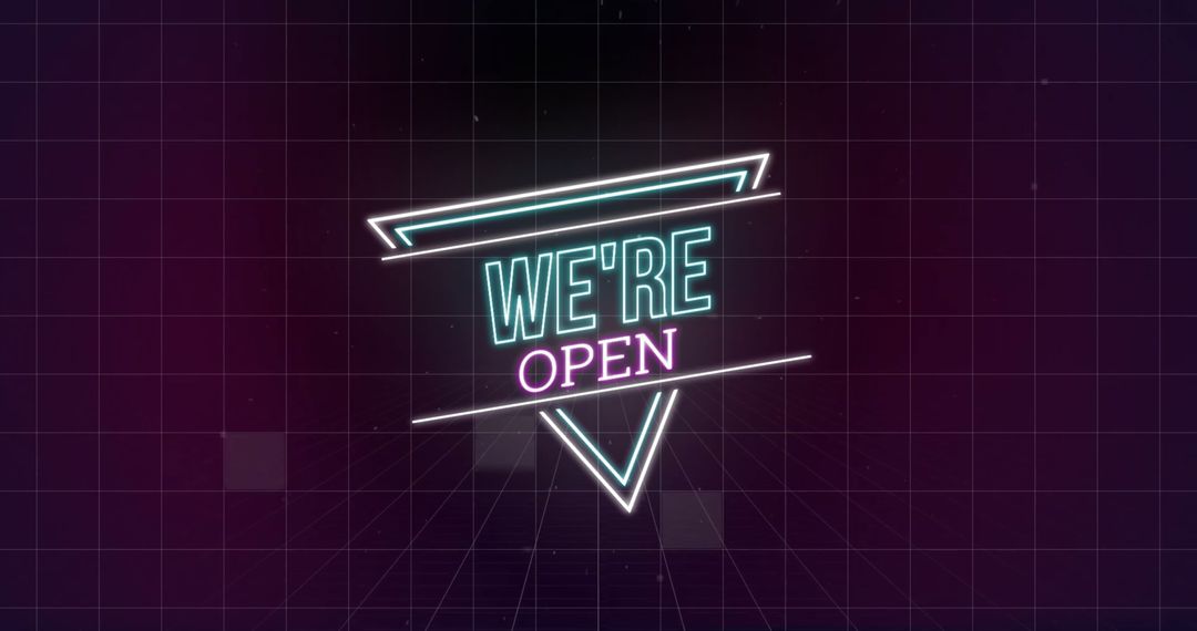 Retro Neon Sign Display with Open Message
