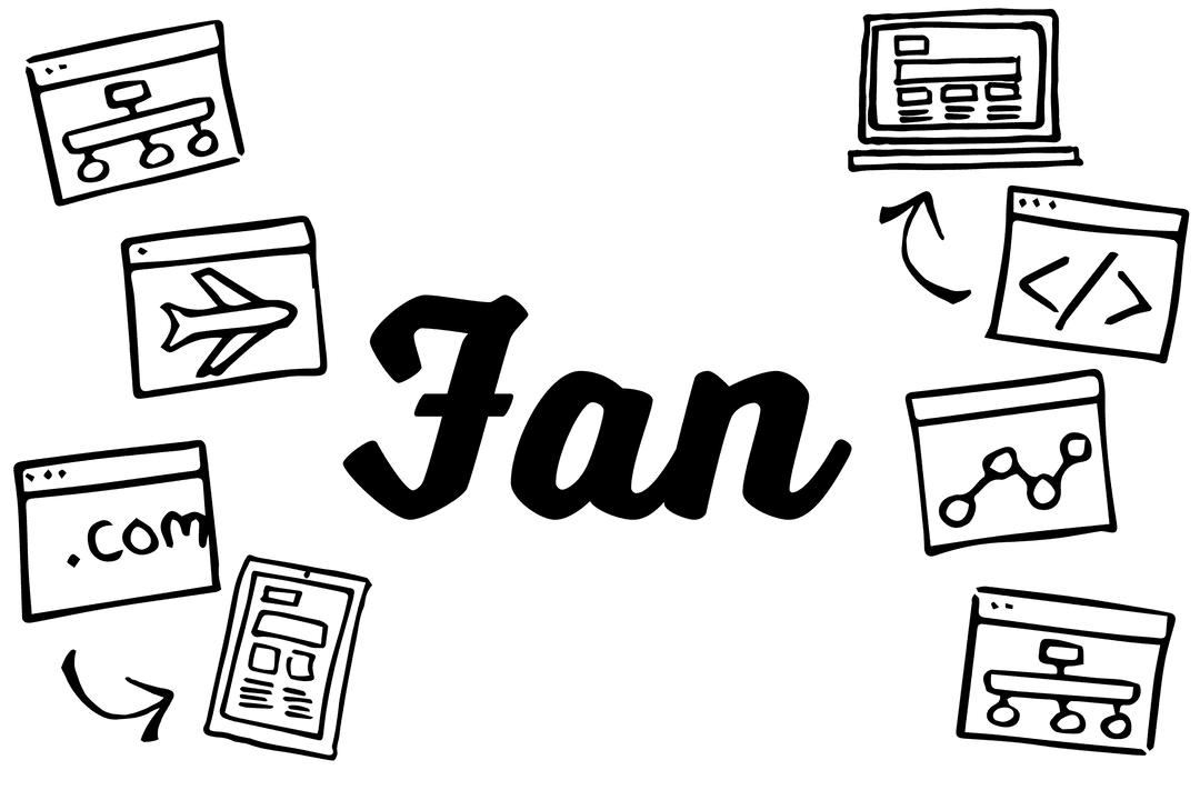 Transparent Illustration of FAN Icon with Basic Text Elements