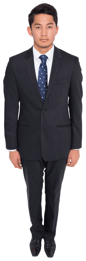 Serious Businessman in Suit Standing Transparent Background