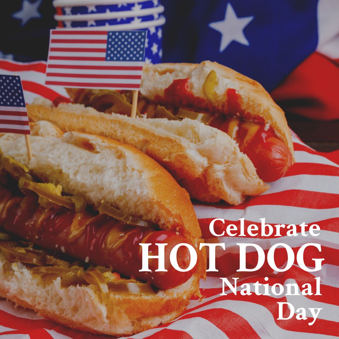 Celebrate Hot Dog National Day with American Flag-Yielding Hot Dogs - Download Free Stock Templates Pikwizard.com