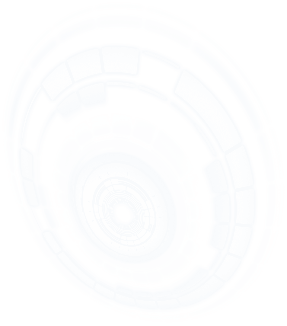 Futuristic Digital Circles on Transparent Background