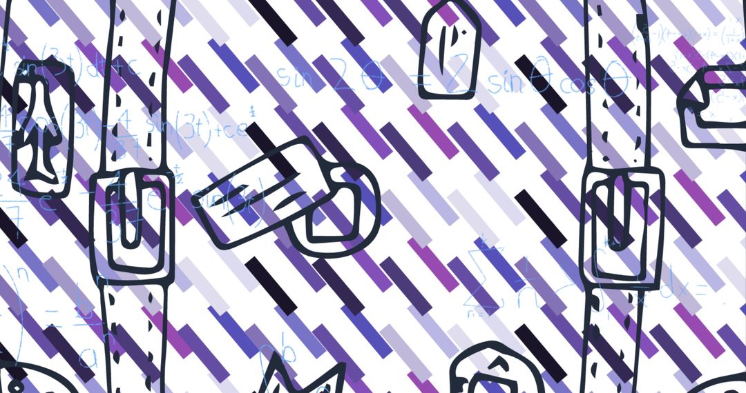 Abstract Illustration of Mathematical Equations with Belt Pattern