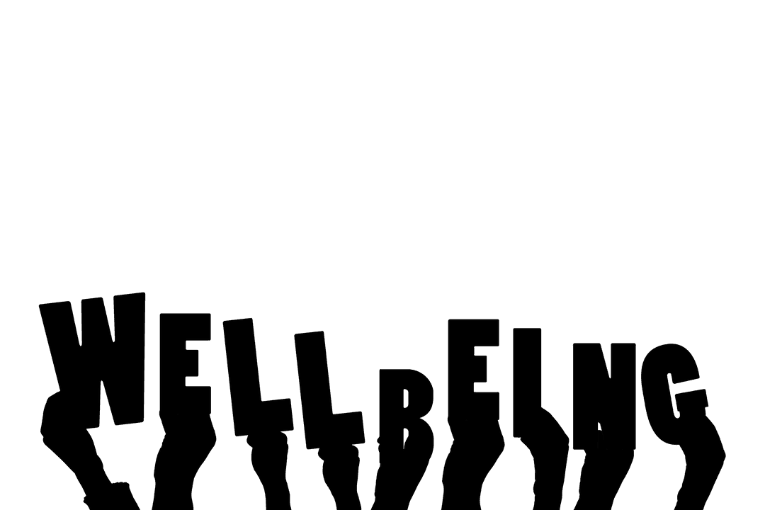 Transparent Hands and Wellbeing Text Illustration