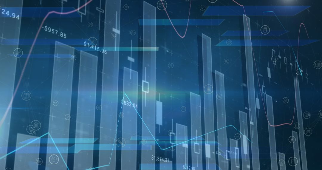 Futuristic Financial Data Analysis Displayed on Digital Interface