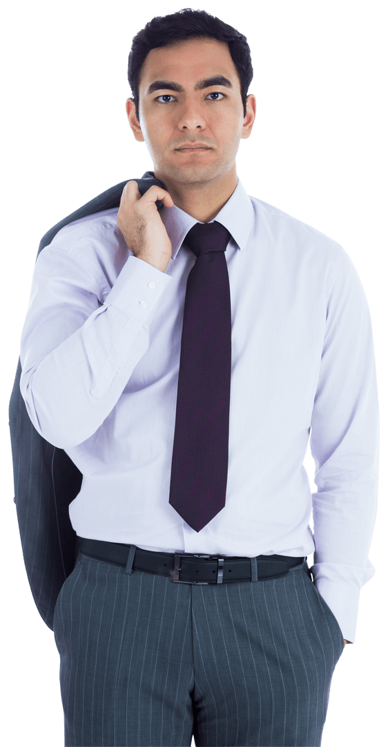 Transparent Business Professional in Formal Attire Displaying Confidence