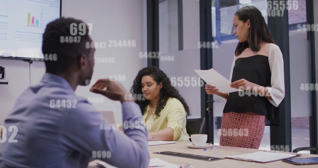 Diverse Business Team Discussing Data and Collaboration