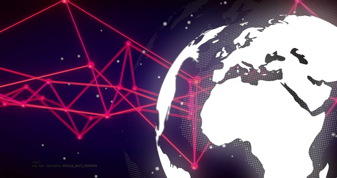 Global Network and Digital Connections on World Map