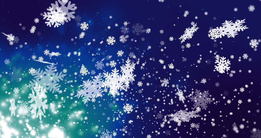 Magical Falling Snowflakes on Midnight Blue