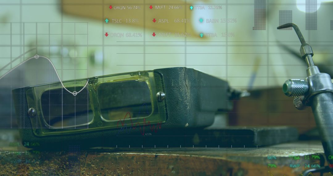 Digital Analytics Overlaying Industrial Welding Workshop Glasses