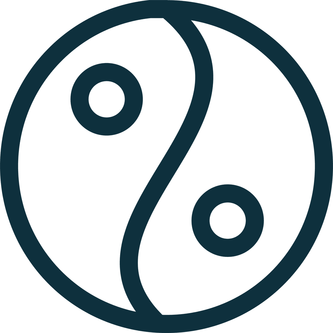 Transparent Yin Yang Symbol with Bold Black Outlines