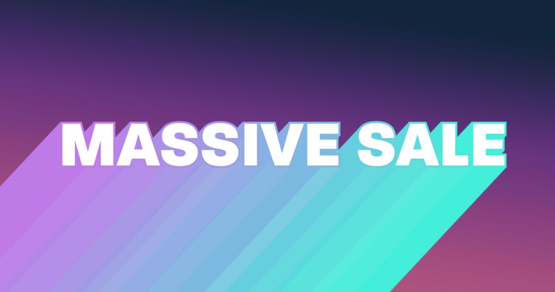 Massive Sale Advertisement with Colorful Gradient Background