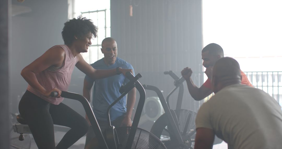 Group of Friends Enjoying Intense Workout at Gym - Free Images, Stock Photos and Pictures on Pikwizard.com