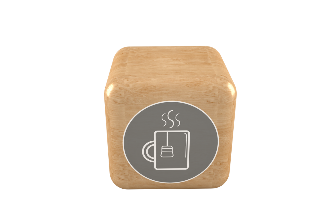 Transparent Wooden Cube with Tea Cup Icon Illustration - Download Free Stock Images Pikwizard.com