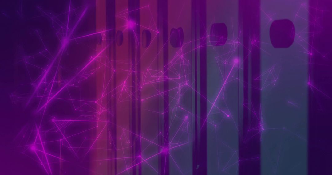 Abstract Digital Network with Glowing Magenta Nodes