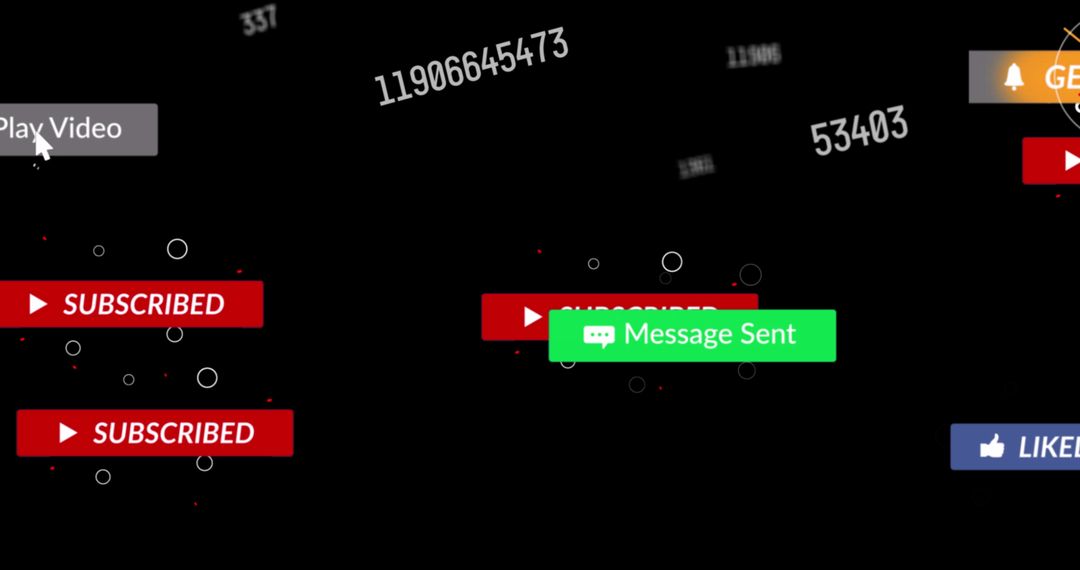 Dynamic Social Media Interface with Floating Notifications