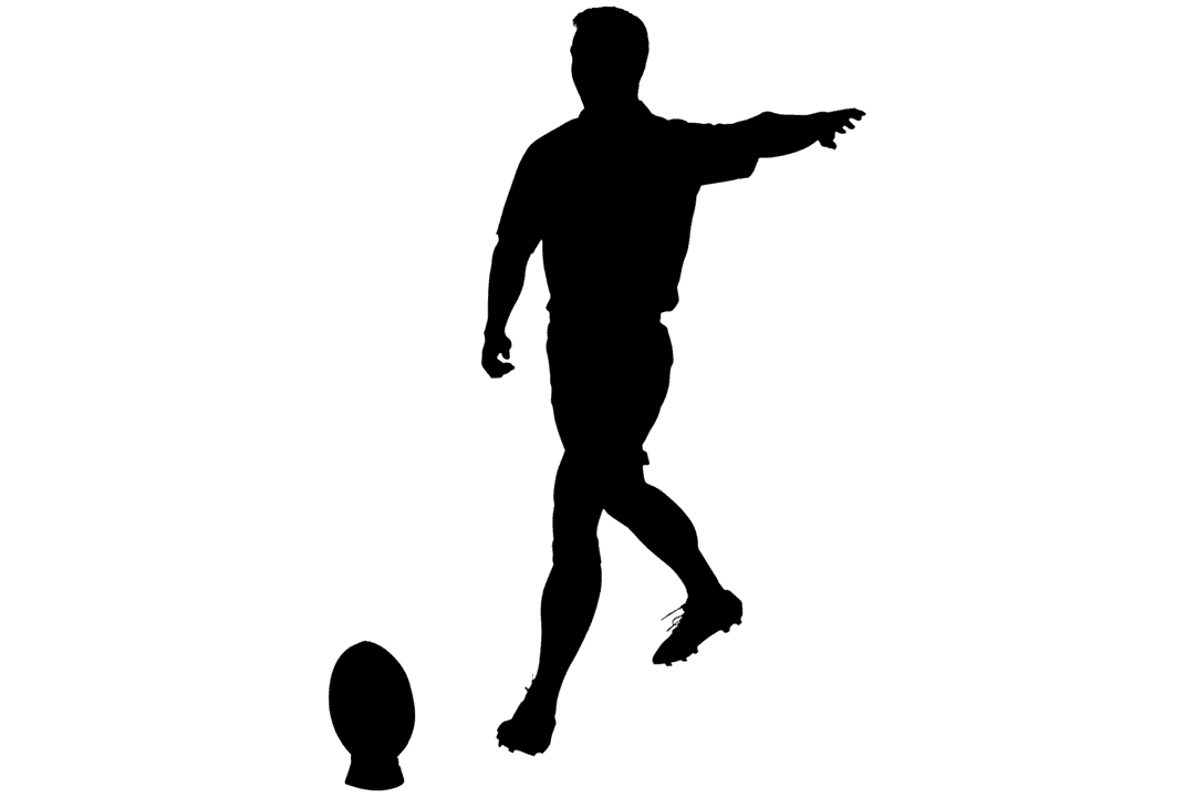 Strong Rugby Player Silhouette on Transparent Background