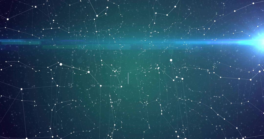 High-Tech Digital Network with Bright Lens Flare