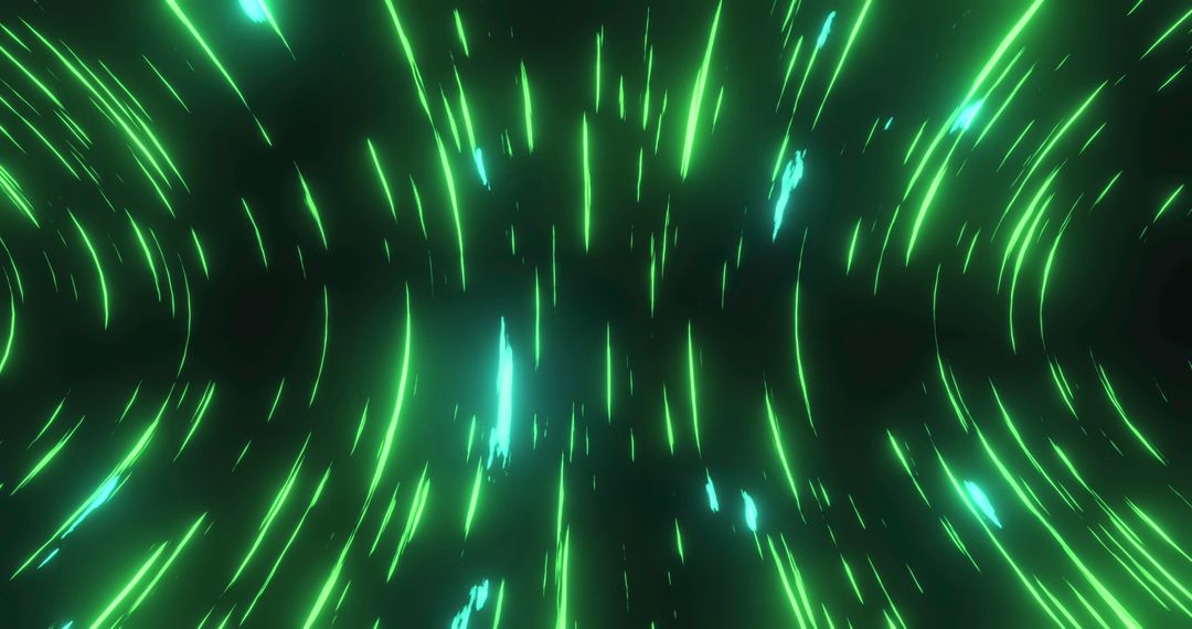 Dynamic Green Light Streaks in Fast Motion Effect