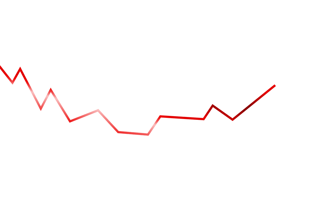 Red Trending Market Graph on Transparent Background Vector Art