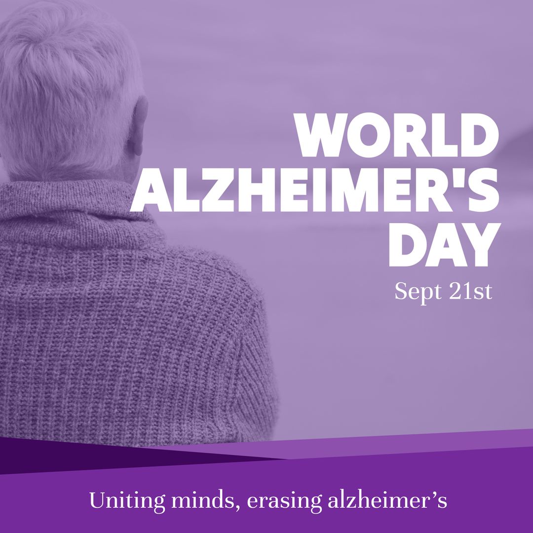 World Alzheimer's Day Banner with Senior Man By Seaside - Download Free Stock Templates Pikwizard.com