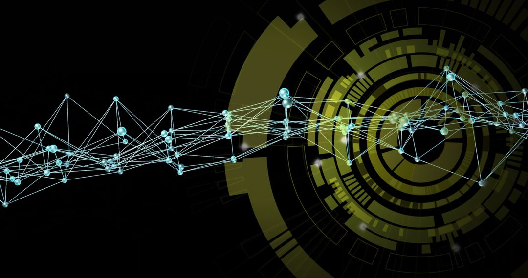 Futuristic Technological Network with Digital Interface