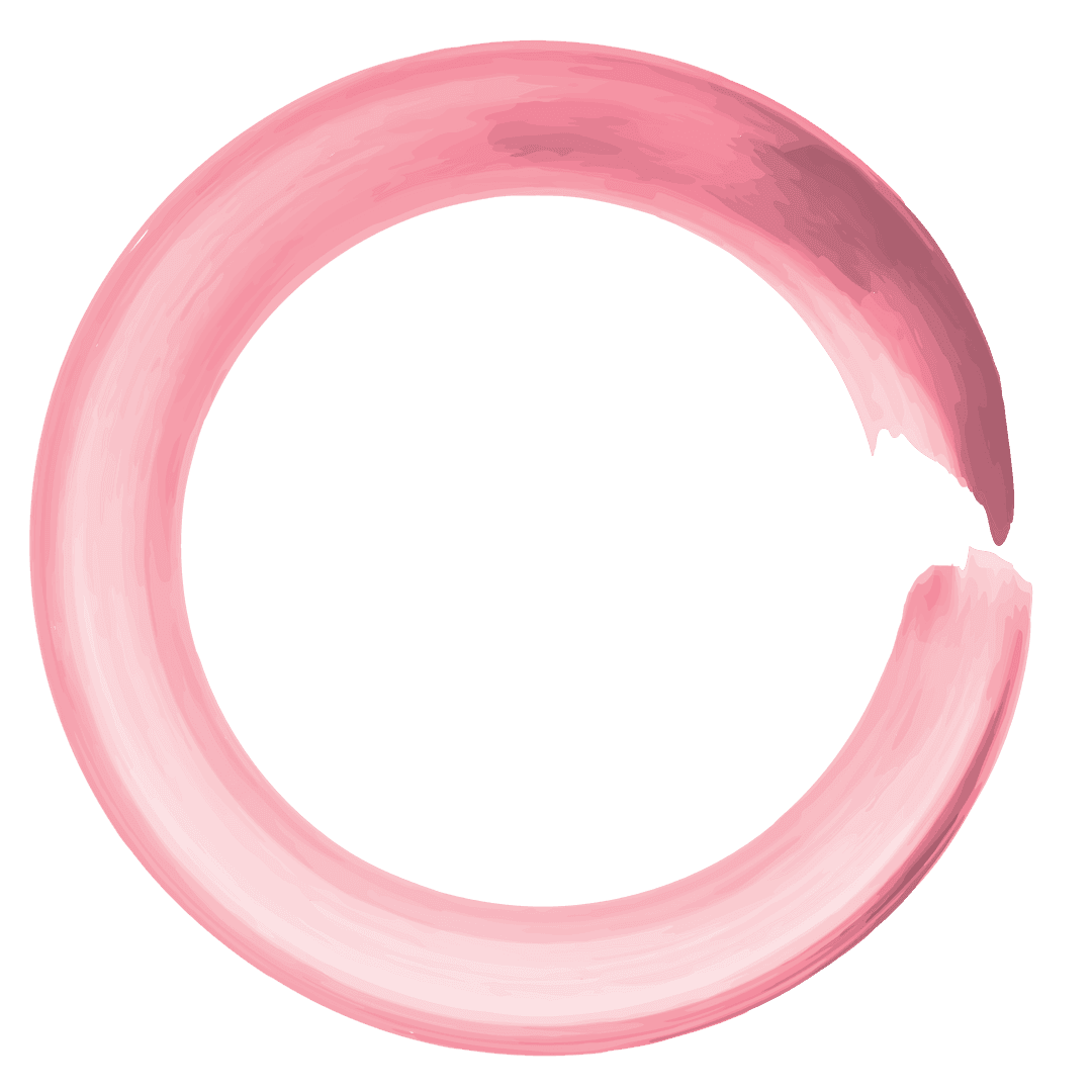 Elegant Pink Circle with Open Design on Transparent Background