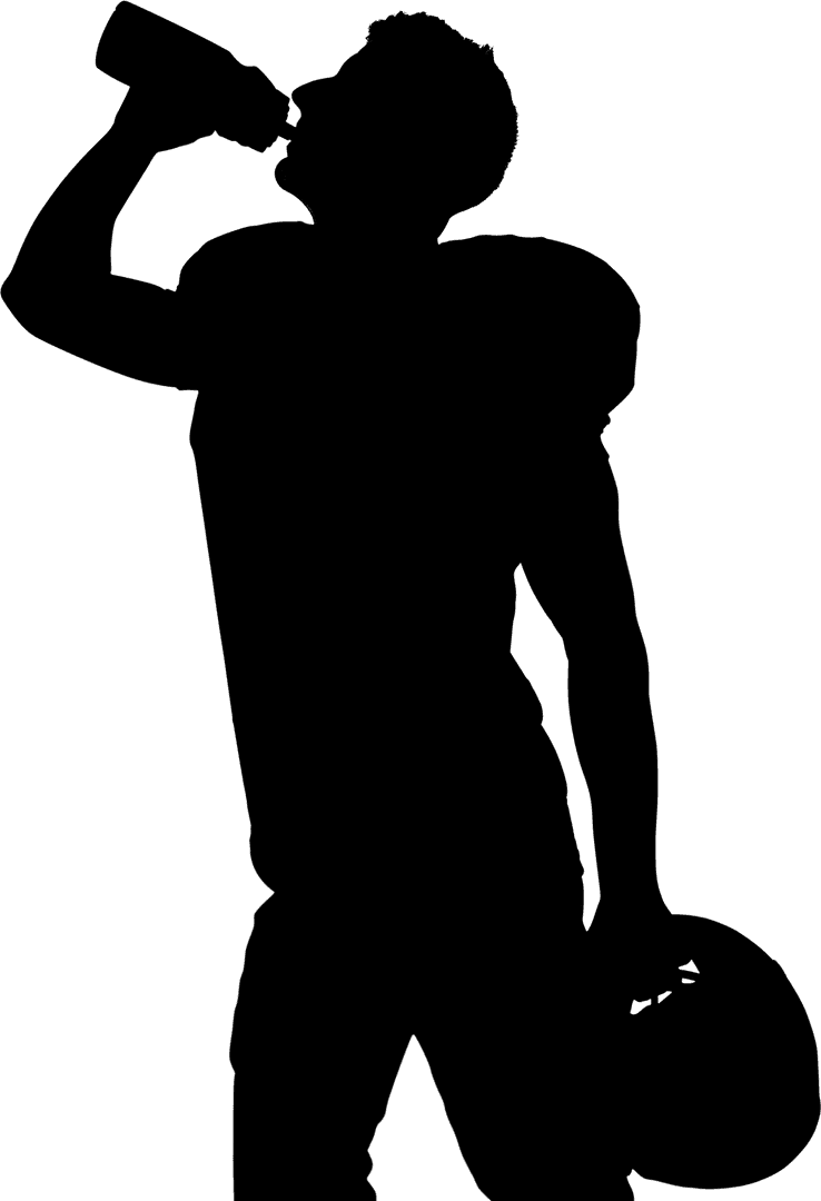 Silhouette of Football Player with Transparent Background in Dynamic Pose