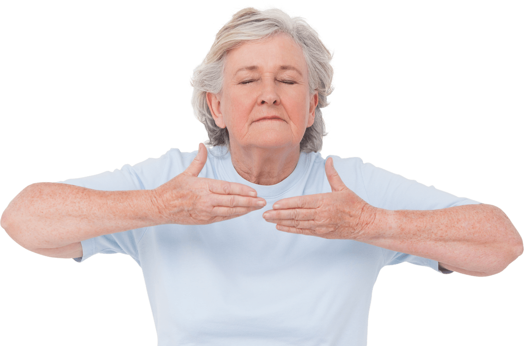 Senior Woman Practicing Mindful Yoga with Serenity