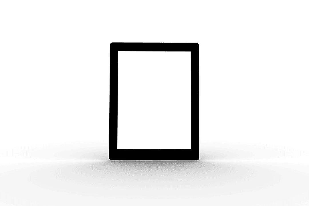 Transparent Tablet Computer Isolated Hollow Frame Mockup