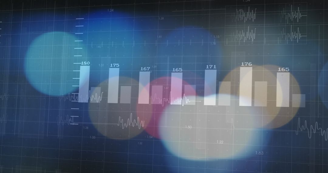 Financial Data Visualization with Abstract Light Spots