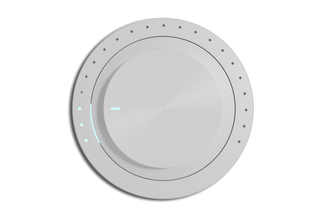 Digital White Switcher with LED Indicators on Transparent Background