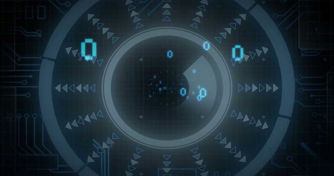 Binary Data Processing on Circular Digital Interface - Free Images, Stock Photos and Pictures on Pikwizard.com