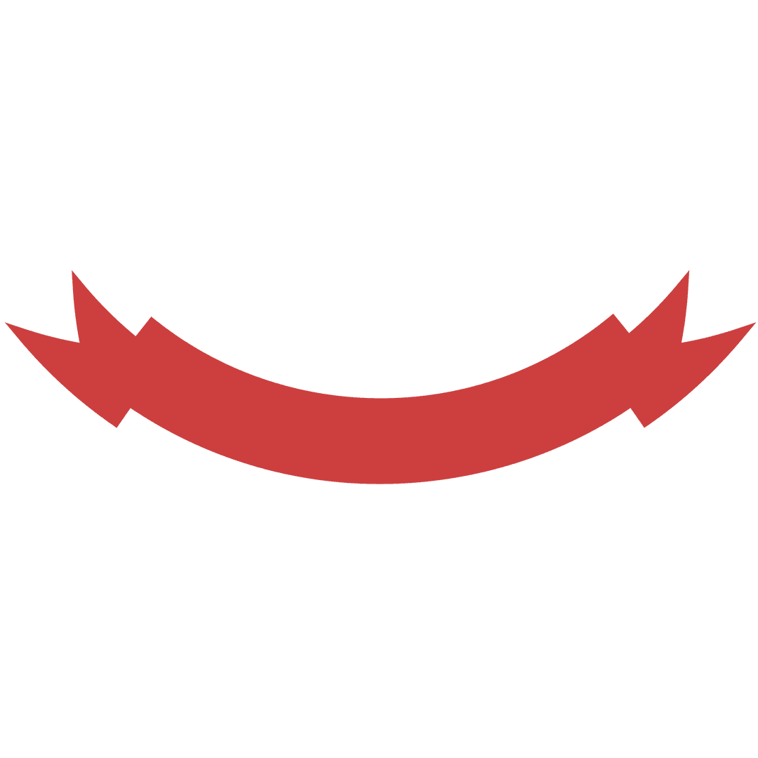 Red Curved Badge Template on Transparent Background