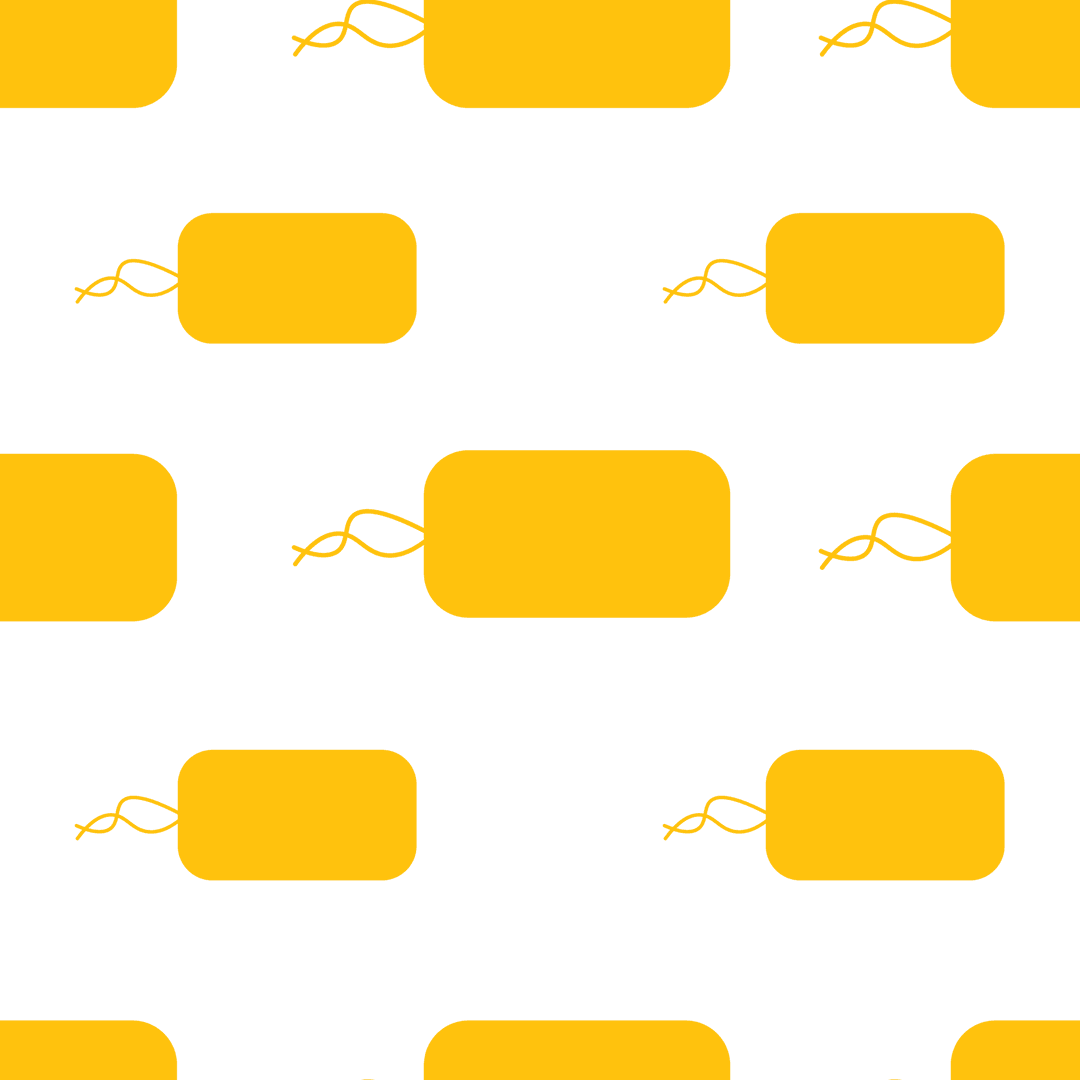 Yellow labels pattern on transparent background