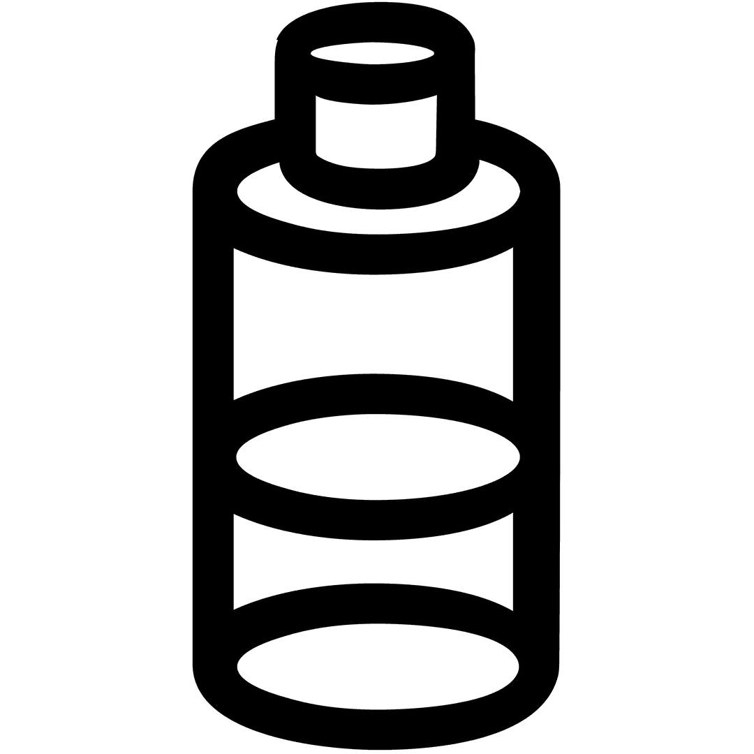 Digital Clear Glass Bottle Illustration on Transparent Background