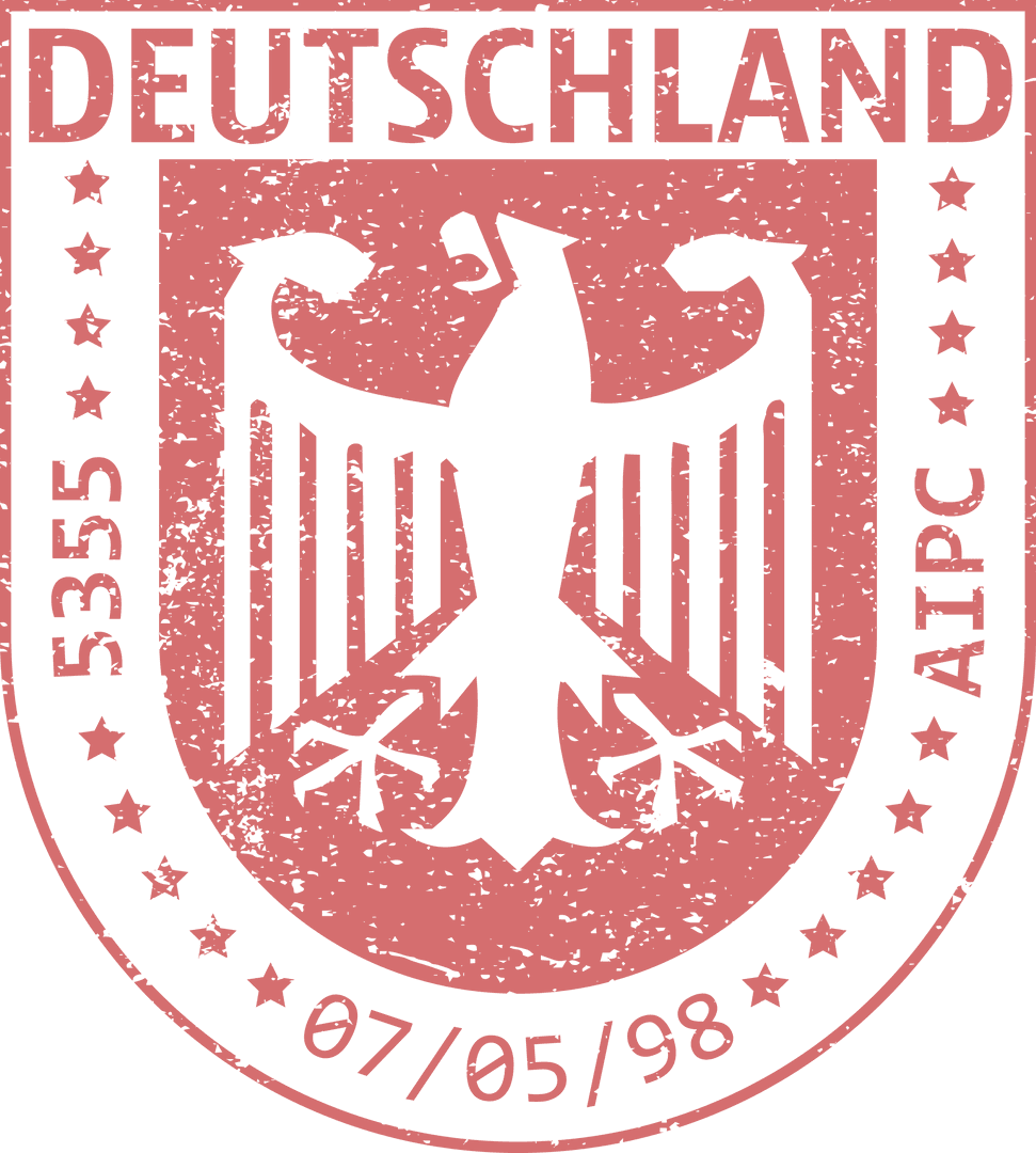 Red Badge PNG Illustration with Deutschland Text on Transparent Background