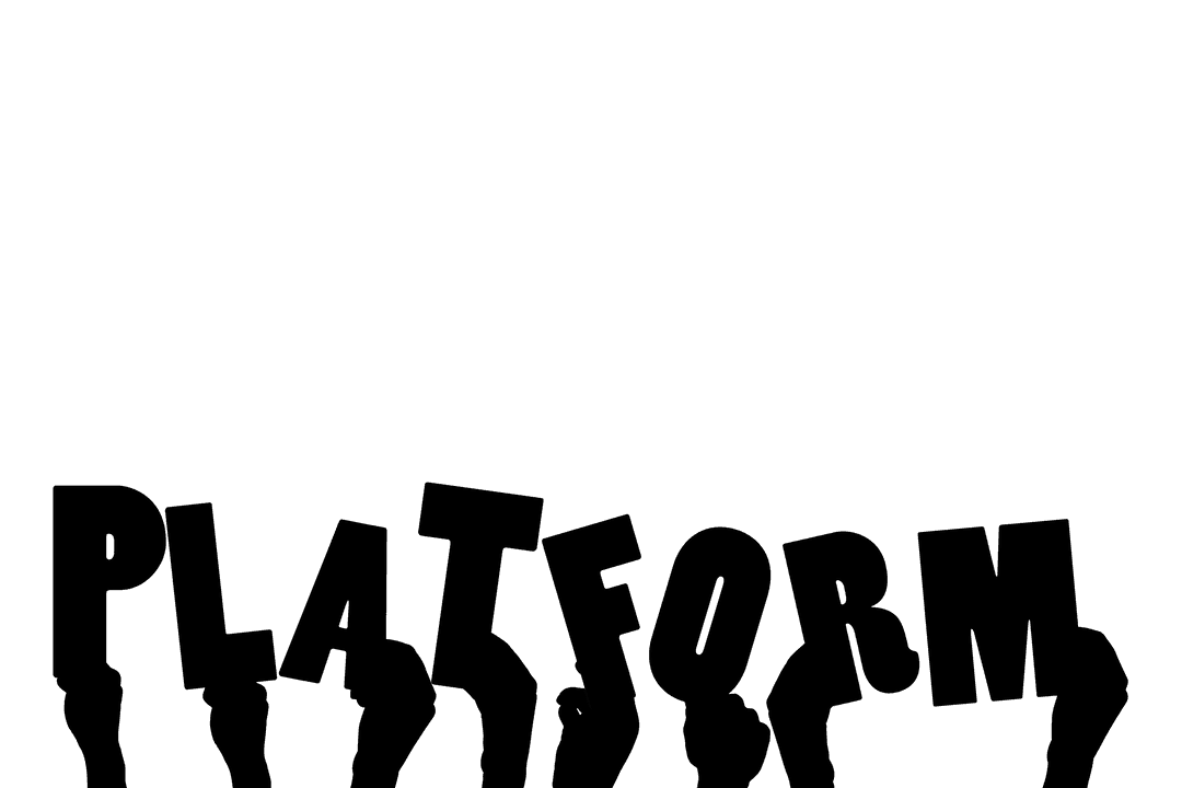 Transparent Hand Holding Platform Text Vector Design