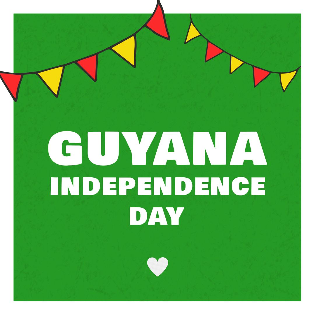 Guyana Independence Day Celebration Design with Bunting