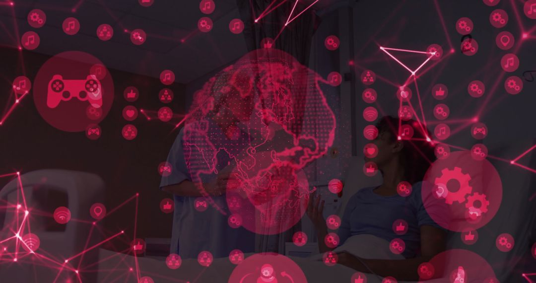 Doctor Consults Patient with Futuristic Technology Interface