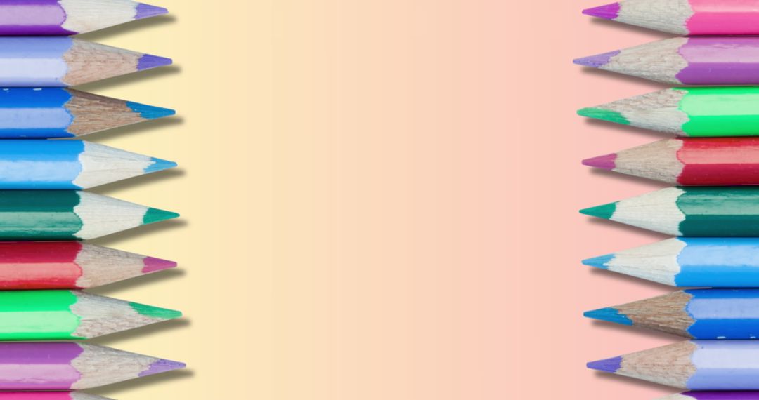 Colorful Pencils Arranged with Gradient Background