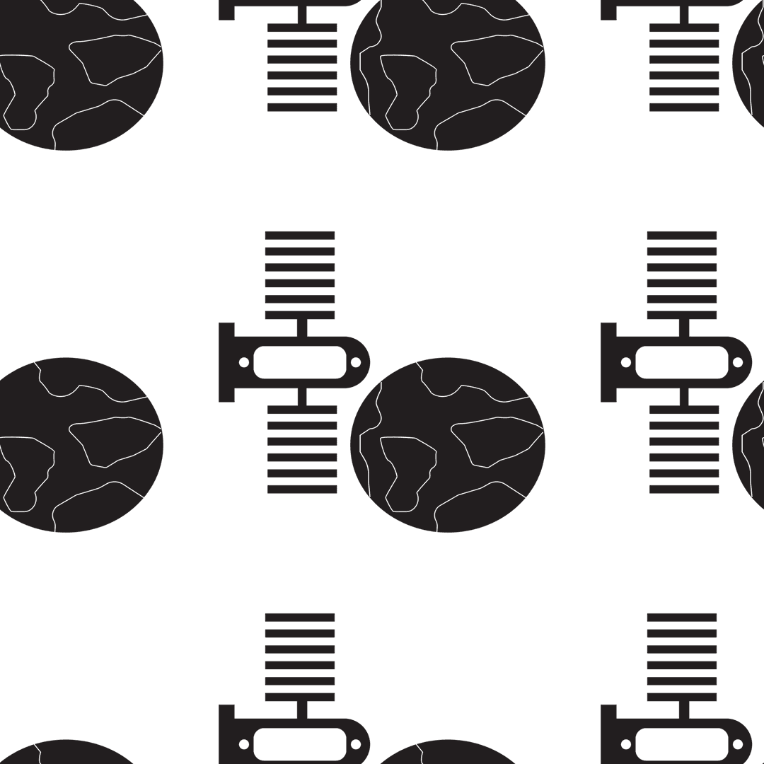 Seamless Transparent Pattern with Black Geometric Designs