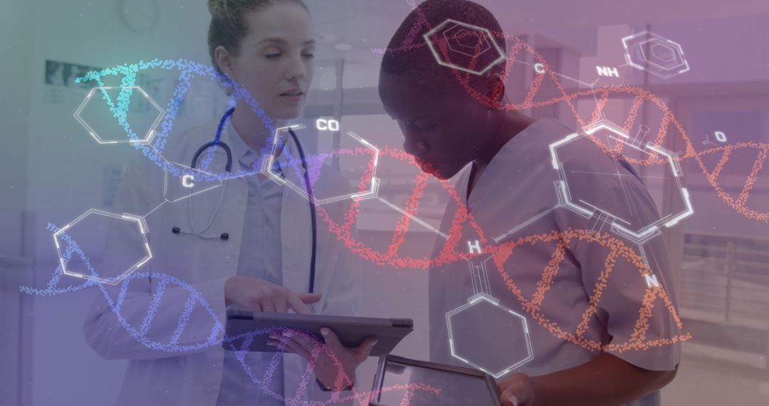 Innovative Healthcare Professionals Analyzing Genetic Data