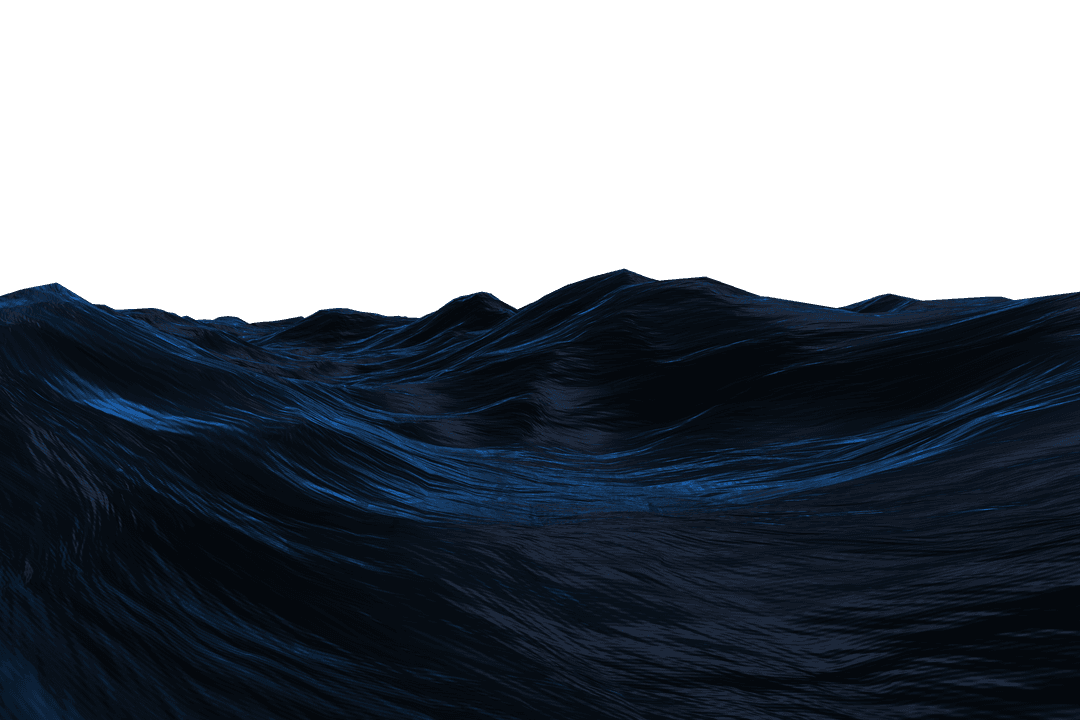 Transparent Deep Blue Ocean Waves in Motion