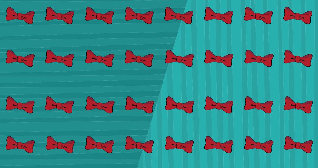 Patterned Red Bowties on Abstract Blue Background Trending Fashion