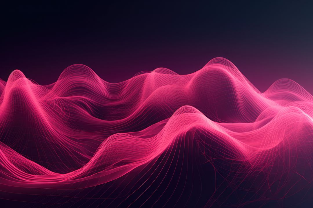 Abstract pink wavy lines on black background, created using generative ai technology - Free Images, Stock Photos and Pictures on Pikwizard.com