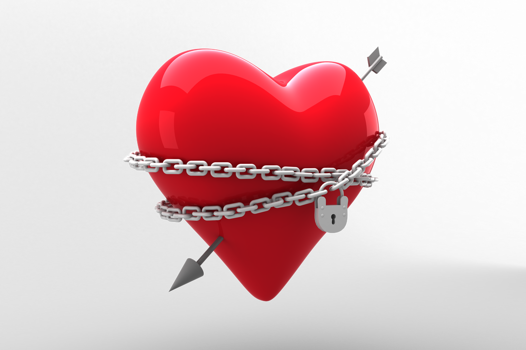 Transparent Heart Locked with Chains and Arrow Vector Illustration - Download Free Stock Images Pikwizard.com