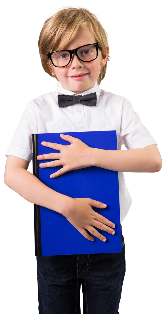 Transparent Image of Happy Boy Holding Book in Glasses - Download Free Stock Images Pikwizard.com