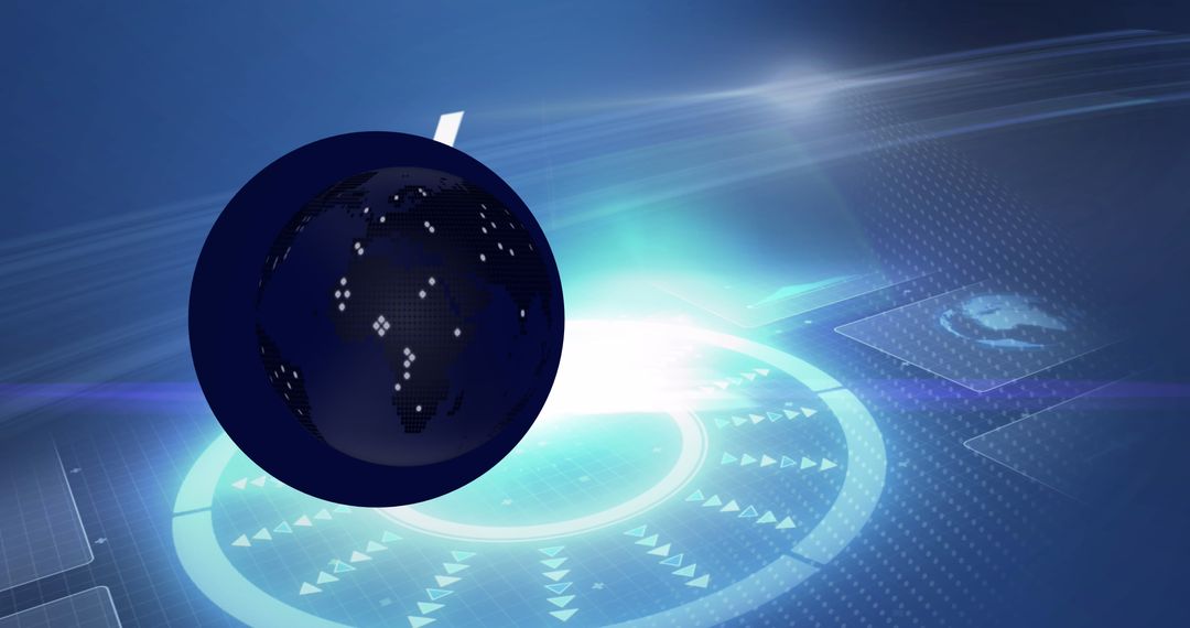 Futuristic Globe with Digital Data and Scanning Interface